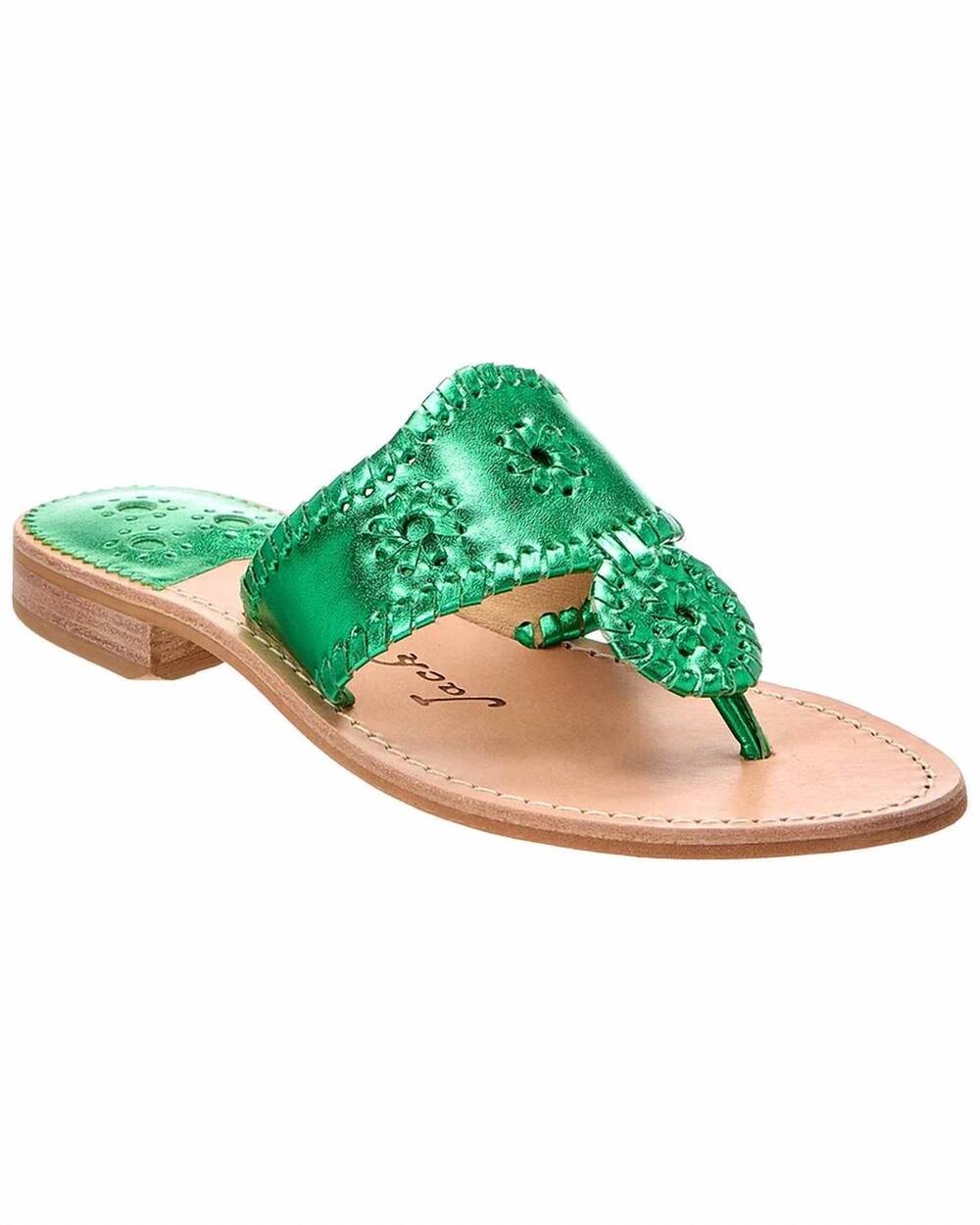 NEW JACK ROGERS women's original jack flat sandal in green